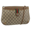 GUCCI GG Supreme Web Sherry Line Bag PVC Beige Gold Red 904 02 026 Auth 148810-1
