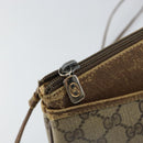 GUCCI GG Supreme Web Sherry Line Bag PVC Beige Gold Red 904 02 026 Auth 148810-15