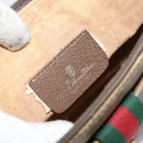 GUCCI GG Supreme Web Sherry Line Bag PVC Beige Gold Red 904 02 026 Auth 148810-16