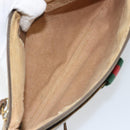 GUCCI GG Supreme Web Sherry Line Bag PVC Beige Gold Red 904 02 026 Auth 148810-17