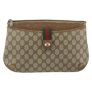 GUCCI GG Supreme Web Sherry Line Bag PVC Beige Gold Red 904 02 026 Auth 148810 - 0