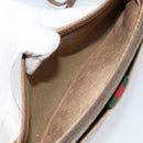 GUCCI GG Supreme Web Sherry Line Bag PVC Beige Gold Red 904 02 026 Auth 148810-21