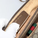 GUCCI GG Supreme Web Sherry Line Bag PVC Beige Gold Red 904 02 026 Auth 148810-22