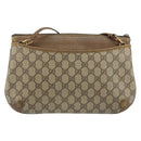 GUCCI GG Supreme Web Sherry Line Bag PVC Beige Gold Red 904 02 026 Auth 148810-3