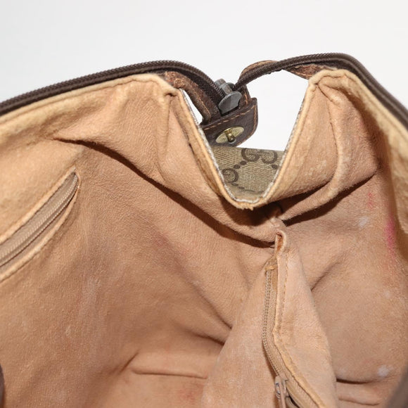 GUCCI GG Supreme Boston Bag PVC Beige Gold 000 40 0207 Auth 148811