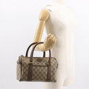 GUCCI GG Supreme Boston Bag PVC Beige Gold 000 40 0207 Auth 148811-25