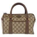 GUCCI GG Supreme Boston Bag PVC Beige Gold 000 40 0207 Auth 148811-13