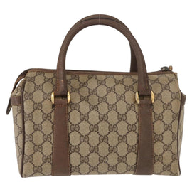 GUCCI GG Supreme Boston Bag PVC Beige Gold 000 40 0207 Auth 148811 - 0