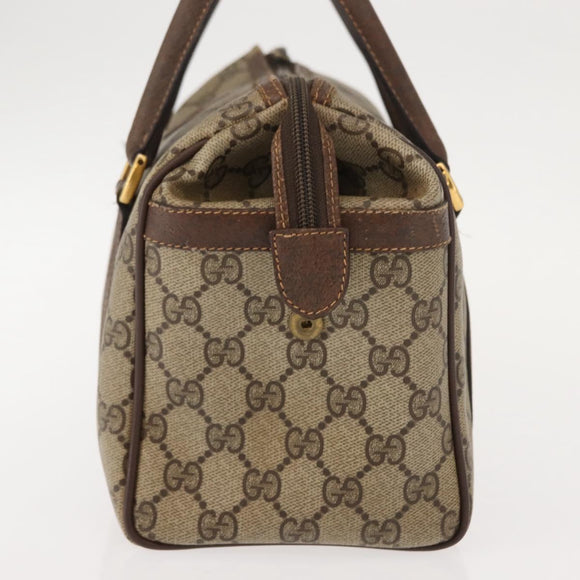 GUCCI GG Supreme Boston Bag PVC Beige Gold 000 40 0207 Auth 148811