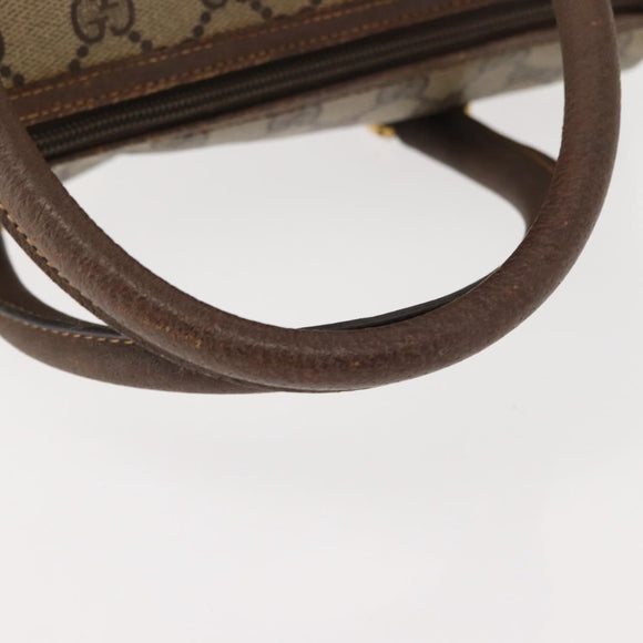 GUCCI GG Supreme Boston Bag PVC Beige Gold 000 40 0207 Auth 148811