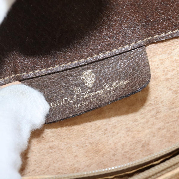 GUCCI GG Supreme Web Sherry Line Bag PVC Beige Gold 116 02 076 Auth 148812