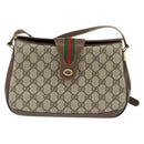 GUCCI GG Supreme Web Sherry Line Tasche PVC Beige Gold 116 02 076 Auth 148812-13