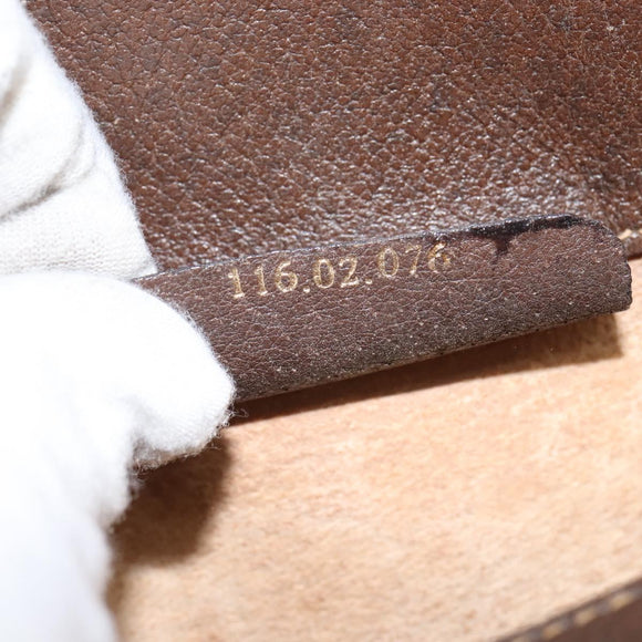 GUCCI GG Supreme Web Sherry Line Bag PVC Beige Gold 116 02 076 Auth 148812