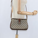 GUCCI GG Supreme Web Sherry Line Bag PVC Beige Gold 116 02 076 Auth 148812-22