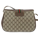 GUCCI GG Supreme Web Sherry Line Tasche PVC Beige Gold 116 02 076 Auth 148812-2