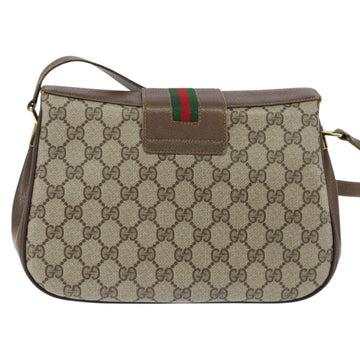 GUCCI GG Supreme Web Sherry Line Bag PVC Beige Gold 116 02 076 Auth 148812 - 0