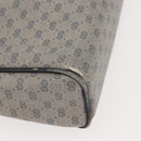 GUCCI Micro GG Supreme Bag PVC Leather Navy Gold 007 58 0014 Auth 148813-9