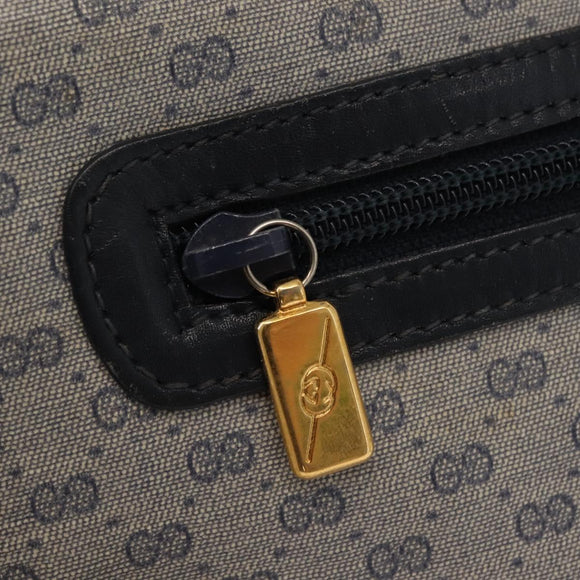 GUCCI Micro GG Supreme Bag PVC Leather Navy Gold 007 58 0014 Auth 148813