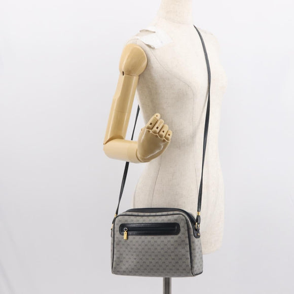 GUCCI Micro GG Supreme Bag PVC Leather Navy Gold 007 58 0014 Auth 148813