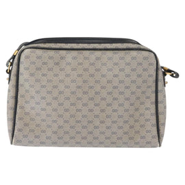 GUCCI Micro GG Supreme Bag PVC Leather Navy Gold 007 58 0014 Auth 148813 - 0