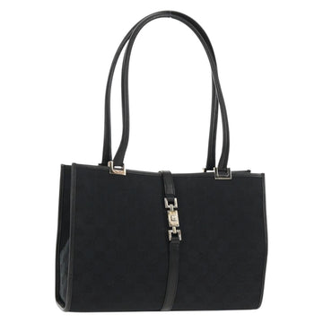 GUCCI GG Canvas Jackie Shoulder Bag Black Silver 002 1073 1781 Auth 148814V