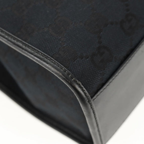 GUCCI GG Canvas Jackie Shoulder Bag Black Silver 002 1073 1781 Auth 148814V