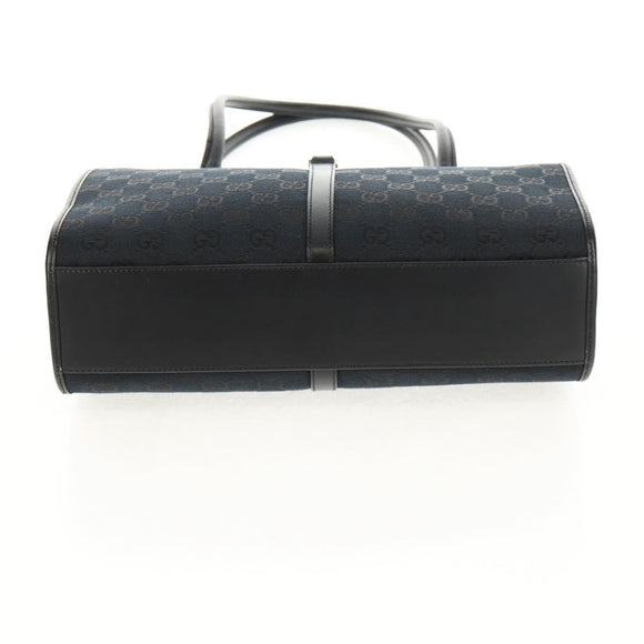 GUCCI GG Canvas Jackie Shoulder Bag Black Silver 002 1073 1781 Auth 148814V