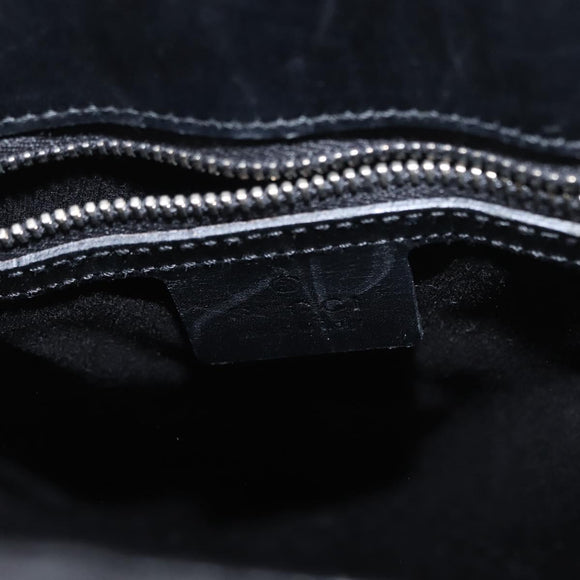 GUCCI GG Canvas Shoulder Bag Black Silver 110292 Auth 148815