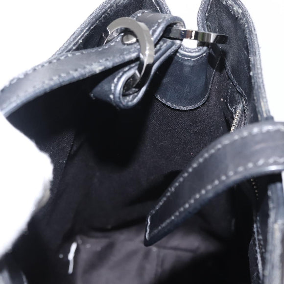 GUCCI GG Canvas Shoulder Bag Black Silver 110292 Auth 148815