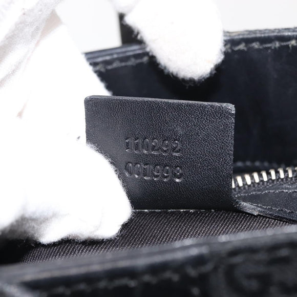 GUCCI GG Canvas Shoulder Bag Black Silver 110292 Auth 148815