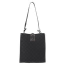 GUCCI GG Canvas Shoulder Bag Black Silver 110292 Auth 148815-2