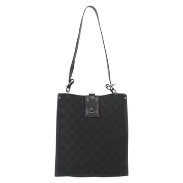 GUCCI GG Canvas Shoulder Bag Black Silver 110292 Auth 148815 - 0
