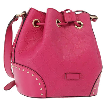 GUCCI GG Canvas Shoulder Bag Pink Gold 354229 Auth 148817