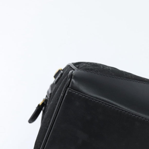GUCCI GG Canvas Boston Bag Black Gold Auth 148818