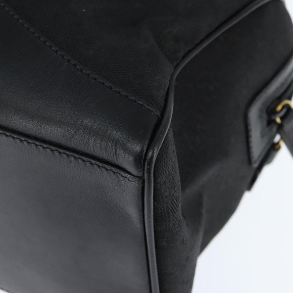 GUCCI GG Canvas Boston Bag Black Gold Auth 148818