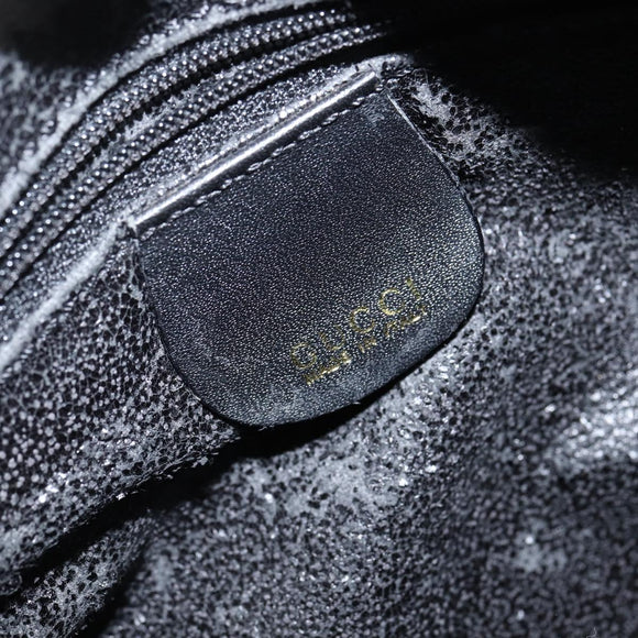 GUCCI GG Canvas Boston Bag Black Gold Auth 148818