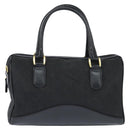 GUCCI GG Canvas Boston Bag Black Gold Auth 148818-13