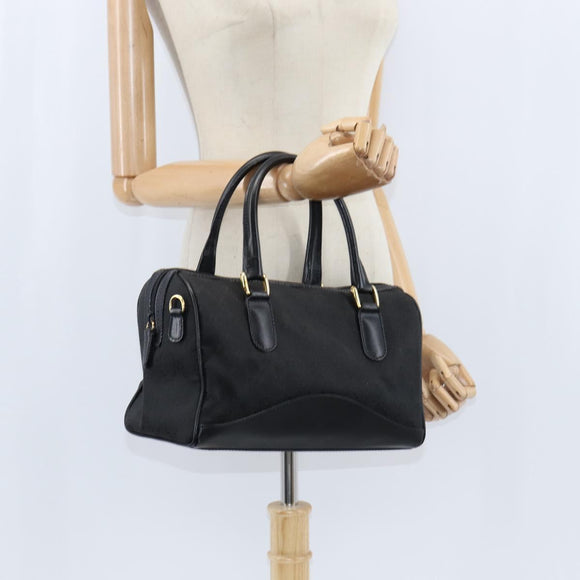 GUCCI GG Canvas Boston Bag Black Gold Auth 148818