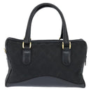 GUCCI GG Canvas Boston Bag Black Gold Auth 148818-2