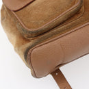 GUCCI Bamboo Backpack Suede Brown Gold 003 2058 0016 Auth 148819-15