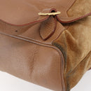 GUCCI Bamboo Backpack Suede Brown Gold 003 2058 0016 Auth 148819-16