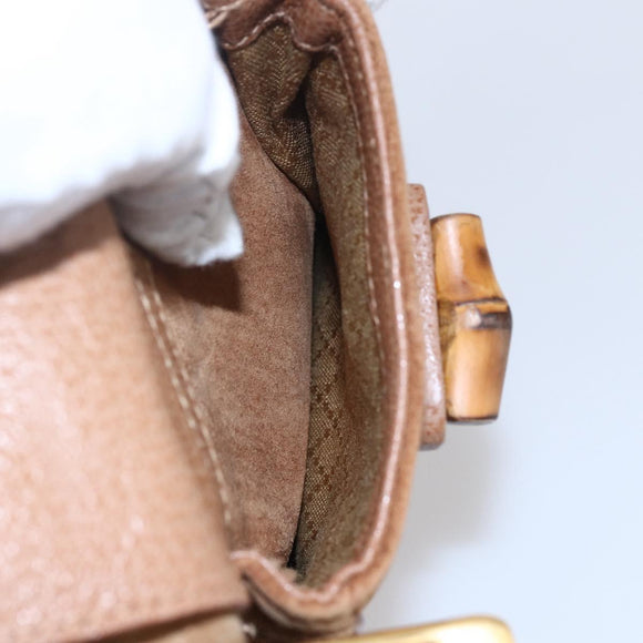 GUCCI Bamboo Backpack Suede Brown Gold 003 2058 0016 Auth 148819