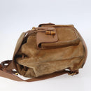 GUCCI Bamboo Backpack Suede Brown Gold 003 2058 0016 Auth 148819-3