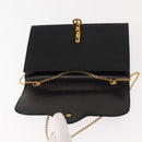 GUCCI Chain Shoulder Bag Nylon Black Gold Auth 148820-9