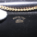 GUCCI Chain Shoulder Bag Nylon Black Gold Auth 148820-19