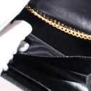GUCCI Chain Shoulder Bag Nylon Black Gold Auth 148820-22