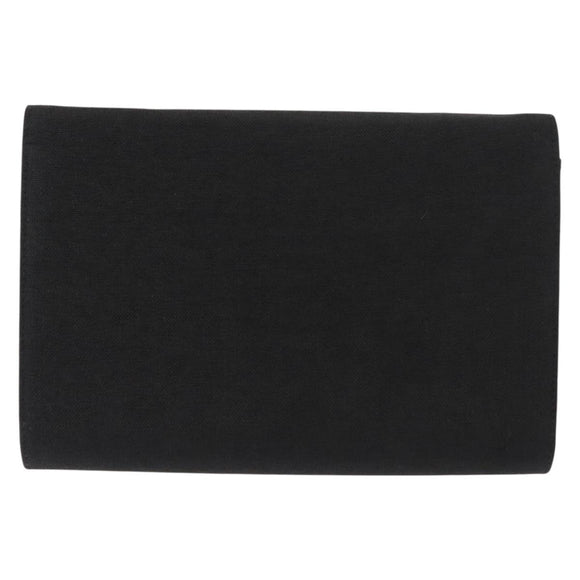 GUCCI Chain Shoulder Bag Nylon Black Gold Auth 148820