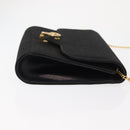 GUCCI Chain Shoulder Bag Nylon Black Gold Auth 148820-3