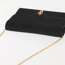 GUCCI Chain Shoulder Bag Nylon Black Gold Auth 148820-6