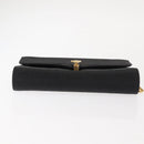 GUCCI Chain Shoulder Bag Nylon Black Gold Auth 148820-5